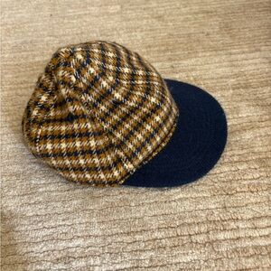 Boys Crewcut Tweed Ball Cap Blue Brown Hat